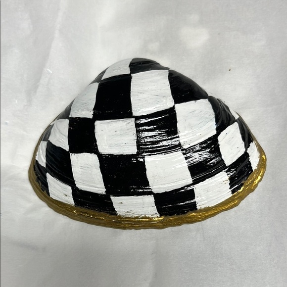 Hand Crafted Black and White Check Decorative Accent - Picture 1 of 7